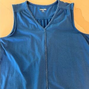 Lands' End Royal Blue Sleeveless Tank Top with V-Neck
